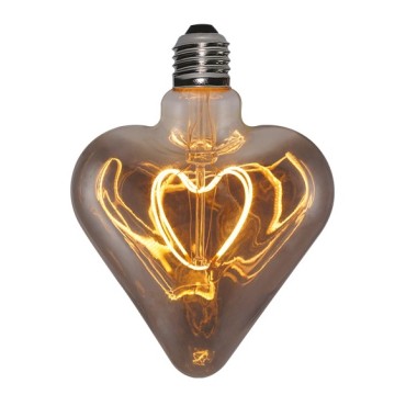 Ampoules LED Déco, Vintage et Rétro - Ampoule LED Cœur Verre Fumé Gris 5 W – Éclat Élégant et Filament Spirale Dimmable