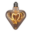 Ampoules LED Déco, Vintage et Rétro - Ampoule LED Cœur Verre Fumé Gris 5 W – Éclat Élégant et Filament Spirale Dimmable