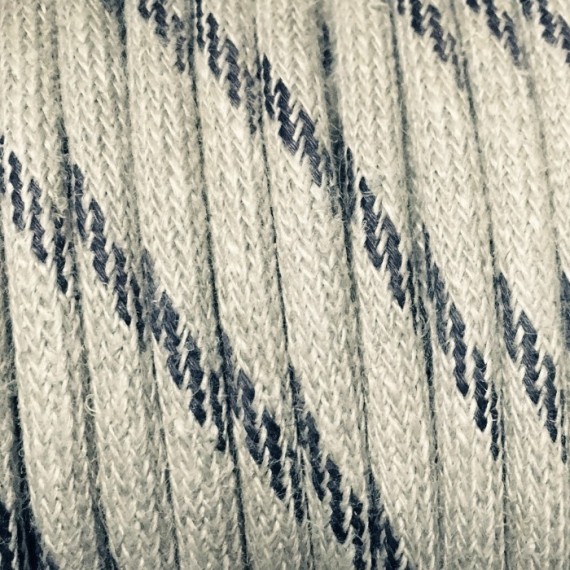 Fil électrique tissu câble rond 2x0.75 mm² Câble Textile Lin Beige inserts noirs