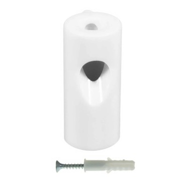 Isolateurs et passe câbles - Déport de Suspension Blanc pour Câble Textile – Fixation Plafond Élégante