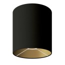 Composants - Abat-jour en tissu Noir – Intérieur Or – Ø22 x H23 cm