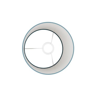 Composants - Abat jour en tissu Toile vert bleu Ø.24 x haut.15 cm