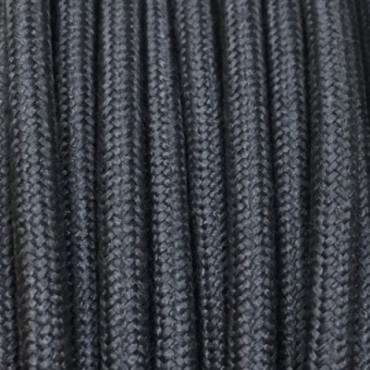 Fil électrique tissu câble rond 2x0.75 mm² Fil Électrique Lin Gris Ardoise 2x0,75mm² - Câble Électrique Textile de Qualité