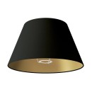 Composants - Abat jour en tissu Noir intérieur Or Ø.33 x haut.19 cm