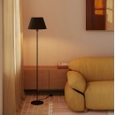 Composants - Abat jour en tissu Noir intérieur Or Ø.33 x haut.19 cm