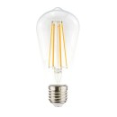 Ampoules LED Déco, Vintage et Rétro - Ampoule E27 Edison ST64 7W 2200K Verre Clair – Filament Décoratif