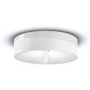 Luminaires - Plafonnier abat-jour Ø40 cm H11 cm en céramique, Blanc, forme cylindrique – Culot E27 – Série PI – Ferroluce