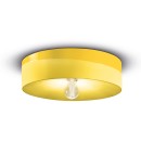 Luminaires - Plafonnier abat-jour Ø40 cm H11 cm en céramique, Jaune, forme cylindrique – Culot E27 – Série PI – Ferroluce