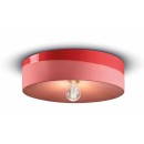 Luminaires - Plafonnier abat-jour Ø40 cm H11 cm en céramique, Rouge, forme cylindrique – Culot E27 – Série PI – Ferroluce