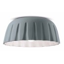 Luminaires - Plafonnier plissé Ø40 H17 céramique, Gris et Blanc, E27 – Ferroluce - Madame GRES