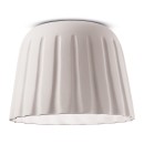Luminaires - Plafonnier plissé Ø40 H29 céramique, Blanc, E27 – Ferroluce - Madame GRES