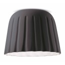 Luminaires - Plafonnier plissé Ø40 H29 céramique, Noir et Blanc, E27 – Ferroluce - Madame GRES