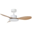 Ventilateurs plafonniers LED - Ventilateur plafonnier 3600 lm Ø1200 – BOREAS – blanc mat, hélice bois naturel