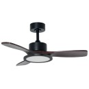 Ventilateurs plafonniers LED - Ventilateur plafonnier 3600 lm Ø1120 – ZEPHYRUS – noir mat, bois exotique teinté