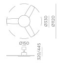 Ventilateurs plafonniers LED - Ventilateur plafonnier 3600 lm Ø1120 – ZEPHYRUS – noir mat, bois exotique teinté