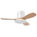Ventilateurs plafonniers LED - Ventilateur plafonnier 3600 lm Ø1120 – AEOLUS – blanc mat, hélice bois naturel clair