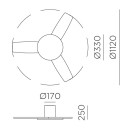 Ventilateurs plafonniers LED - Ventilateur plafonnier 3600 lm Ø1120 – AEOLUS – blanc mat, hélice bois naturel clair